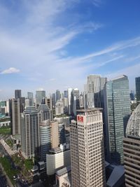 Modern buildings in city against sky