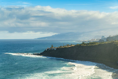 West coast of tenerife near garachico with the atlantic ocean