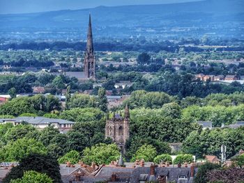 High angle shot of townscape