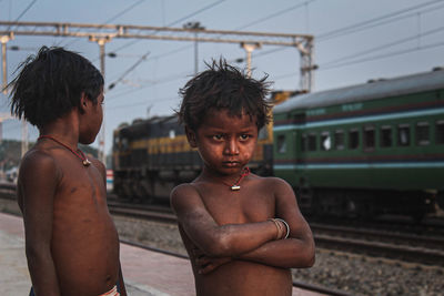 Portrait of shirtless boy