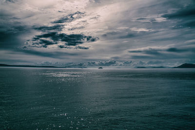 Scenic view of sea against cloudy sky