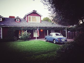 Car on house against sky