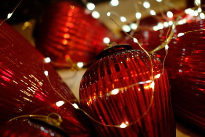 Close-up of illuminated christmas lights
