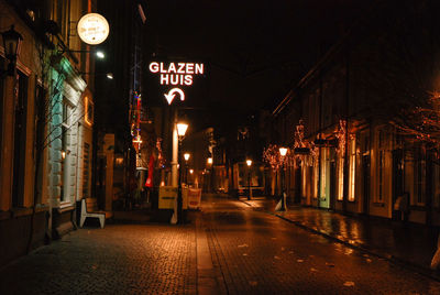 Illuminated city at night