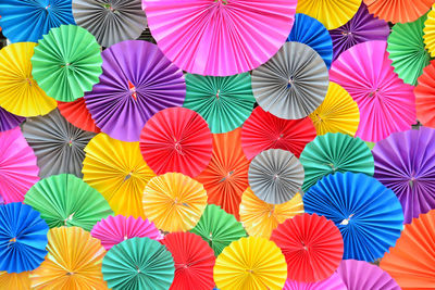 Full frame shot of multi colored umbrellas