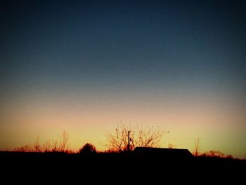 Silhouette landscape at sunset