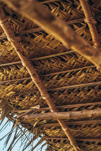 Low angle view of thatched roof