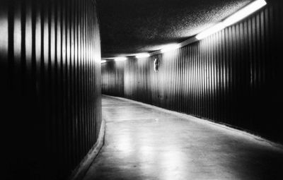 Empty illuminated tunnel