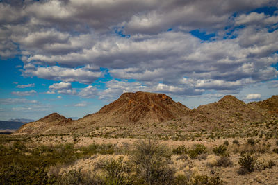 Scenic view of arid landscape against sky