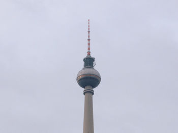 Low angle view of communications tower