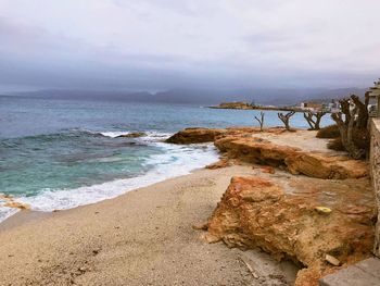 Scenic view of beach against sky