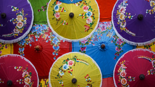 Full frame shot of multi colored umbrellas