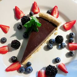 Close-up of strawberries in plate