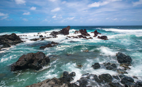 Scenic view of sea against sky