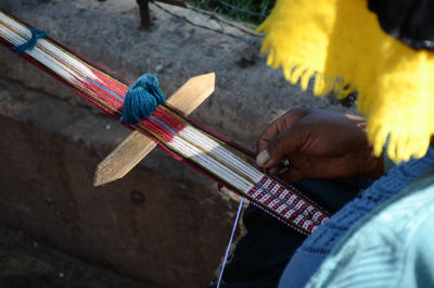 Close up of multi colored wall