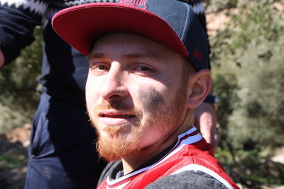 Portrait of man wearing cap outdoors