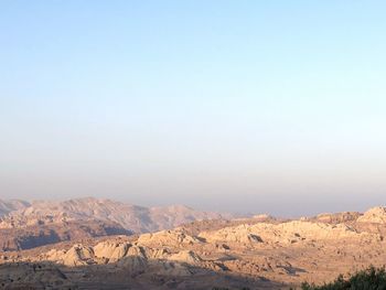 Scenic view of mountains against clear sky