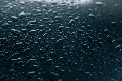 Close-up of raindrops on glass