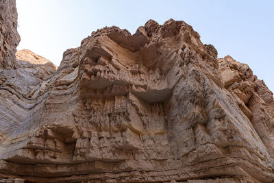 Low angle view of rock formations