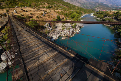 High angle view of bridge over river