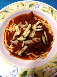 Close-up of meal served in plate