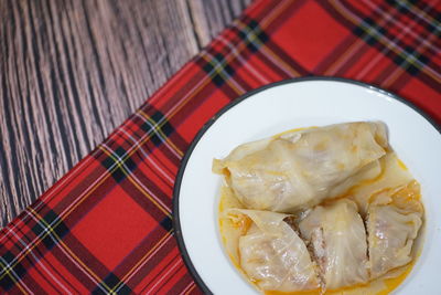Cabbage rolls in the plate