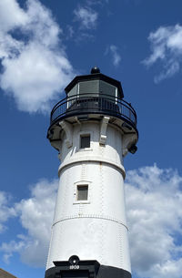 Low angle view of lighthouse against sky