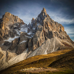 Scenic view of rocky mountains against sky