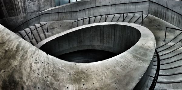 High angle view of spiral staircase