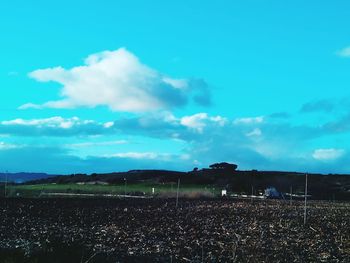 Scenic view of landscape against cloudy sky