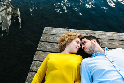 Couple relaxing outdoors