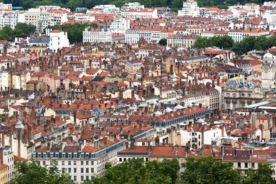 High angle shot of townscape