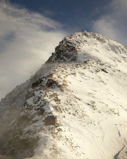 Scenic view of snowcapped mountain against sky