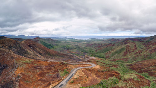 Aerial view of landscape against sky