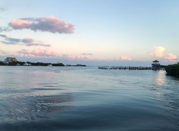 Scenic view of sea against sky at sunset