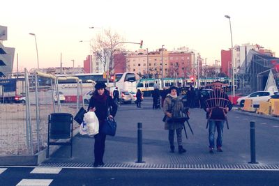 People walking in city