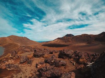 Scenic view of desert against sky