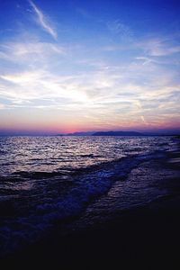 Scenic view of sea at sunset