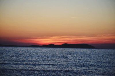 Scenic view of sea at sunset