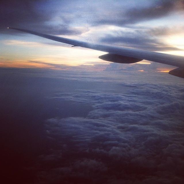 airplane, air vehicle, aircraft wing, transportation, aerial view, flying, sky, mode of transport, cloud - sky, scenics, sunset, beauty in nature, cloudscape, travel, part of, mid-air, public transportation, nature, tranquil scene, journey