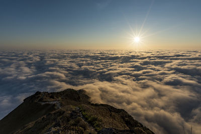 Scenic view of cloudscape against sky during sunset