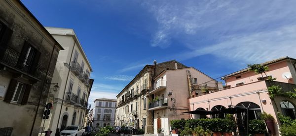 Low angle view of buildings against sky