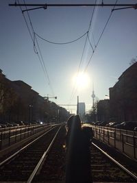 Railroad track at sunset