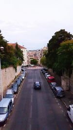 Road along buildings