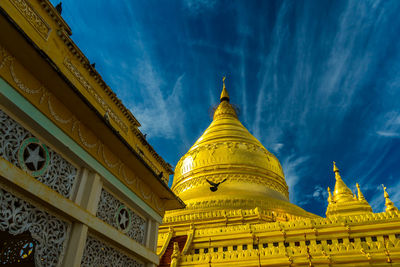 Low angle view of temple building against sky