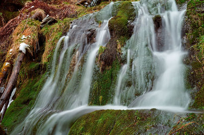 Scenic view of waterfall