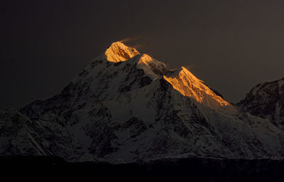 Sunrise on trishul peaks 