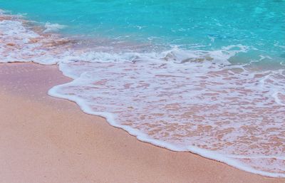 Close-up of waves on beach