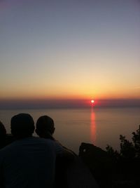 Scenic view of sea at sunset