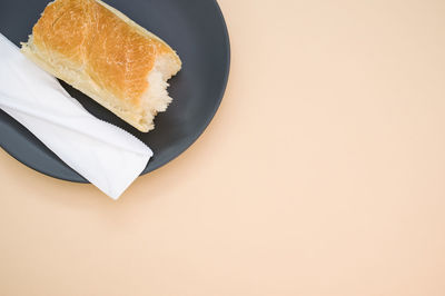 High angle view of dessert in plate